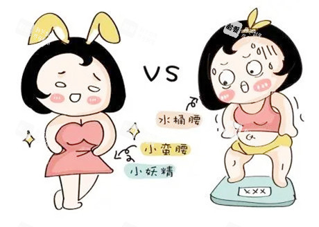 吸脂對(duì)比卡通圖