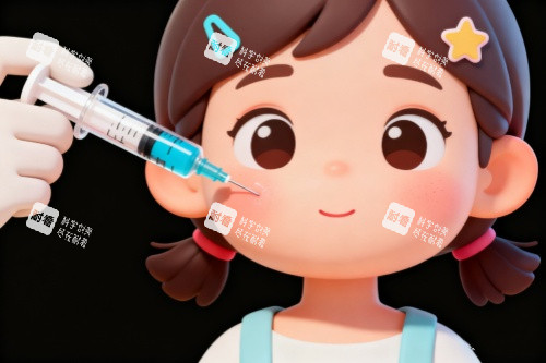 面部玻尿酸注射卡通圖