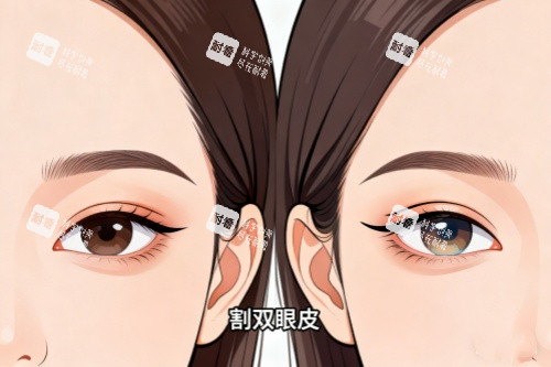 全切雙眼皮前后對(duì)比圖