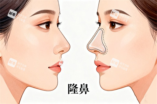 假體隆鼻前后對(duì)比圖