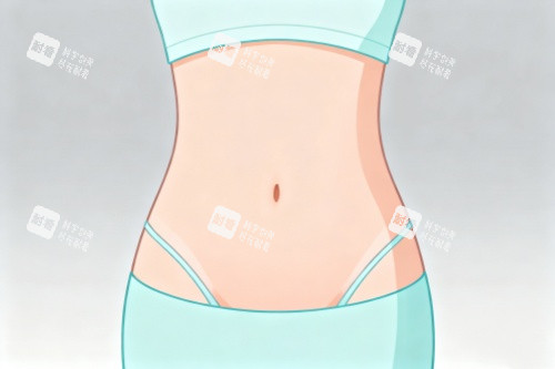 腰腹部做吸脂塑形卡通圖