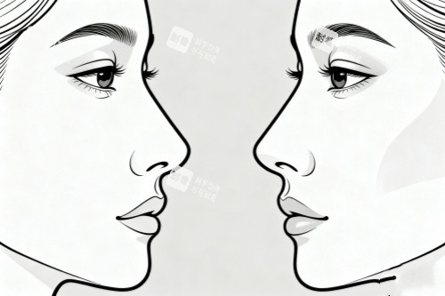 鼻子做整形卡通圖