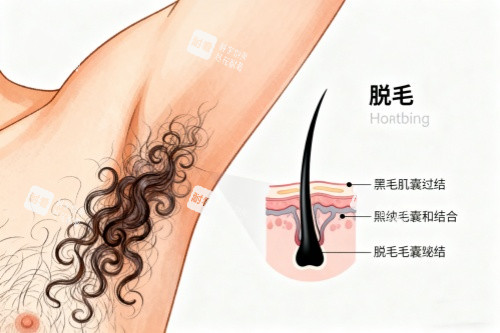 腋下脫毛卡通圖