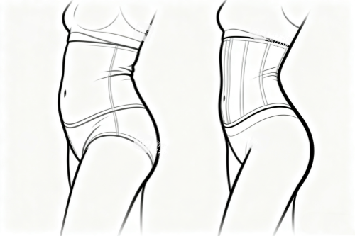 腰腹部吸脂塑形卡通圖