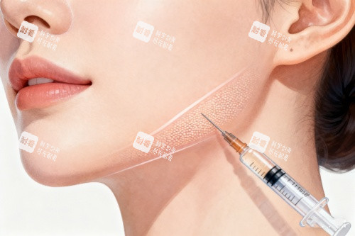 下頜線針劑注射卡通圖