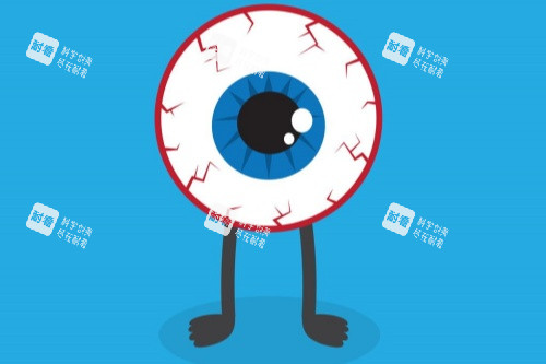 單只眼睛充血卡通圖