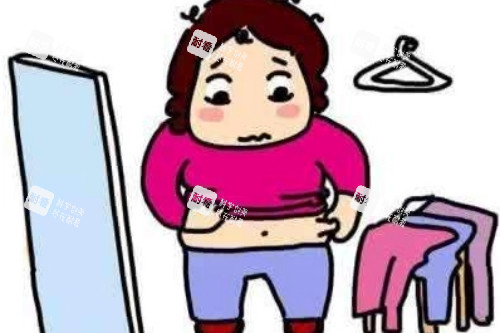 腰腹脂肪堆積卡通圖