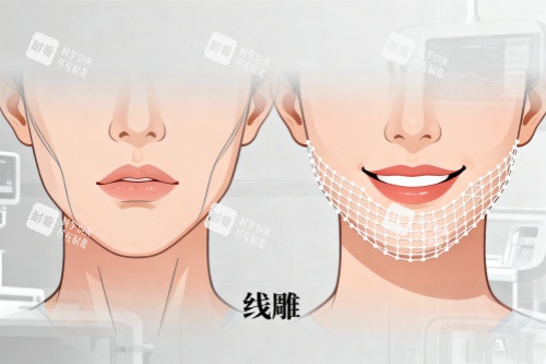 臉部埋線提升卡通圖