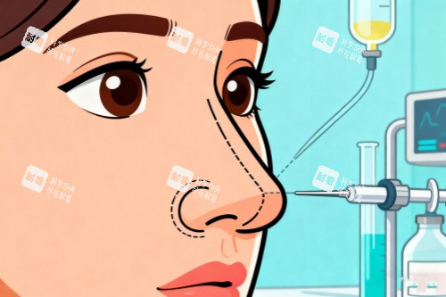 注射隆鼻卡通圖展示