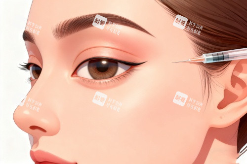 太陽穴注射卡通圖