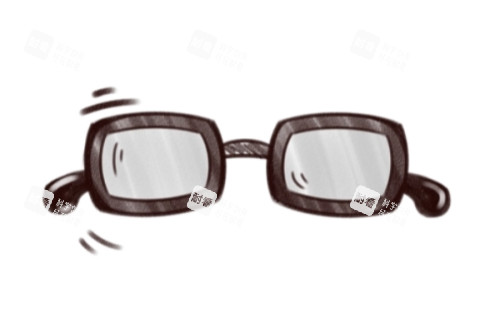 眼睛近視卡通圖